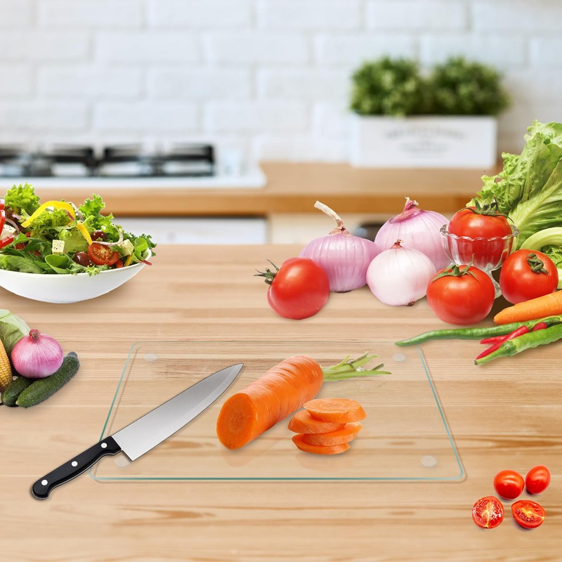 KimiDitt Tempered Glass Cutting Board, 18x24" Cutting Board for Kitchen