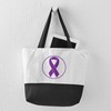 CafePress Hodgkin Lymphoma Violet Awareness Ribbon Zipper To Canvas Tote