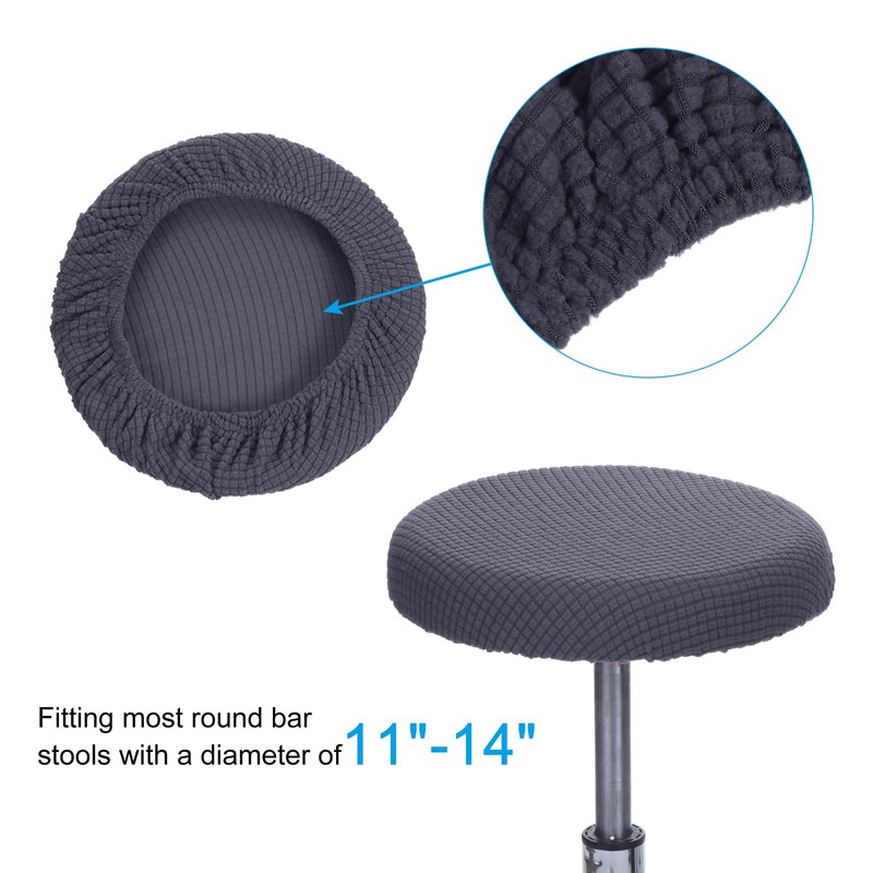 PATIKIL 11" Round Bar Stool Cover, 4 Pack Washable Elastic