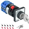 2 Position Key Switch 10Amp 690V AC 16MM 2-Ways Rotary