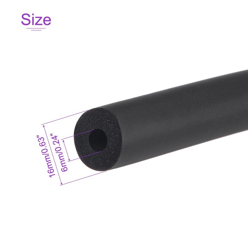 DMiotech 1/4" ID x 3/16" Thickness 20" Black Foam Grip