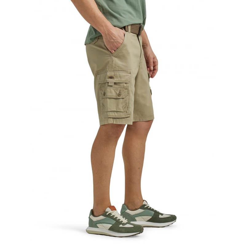 Lee Mens Dungarees Big Tall Cargo Shorts With Belt, khaki