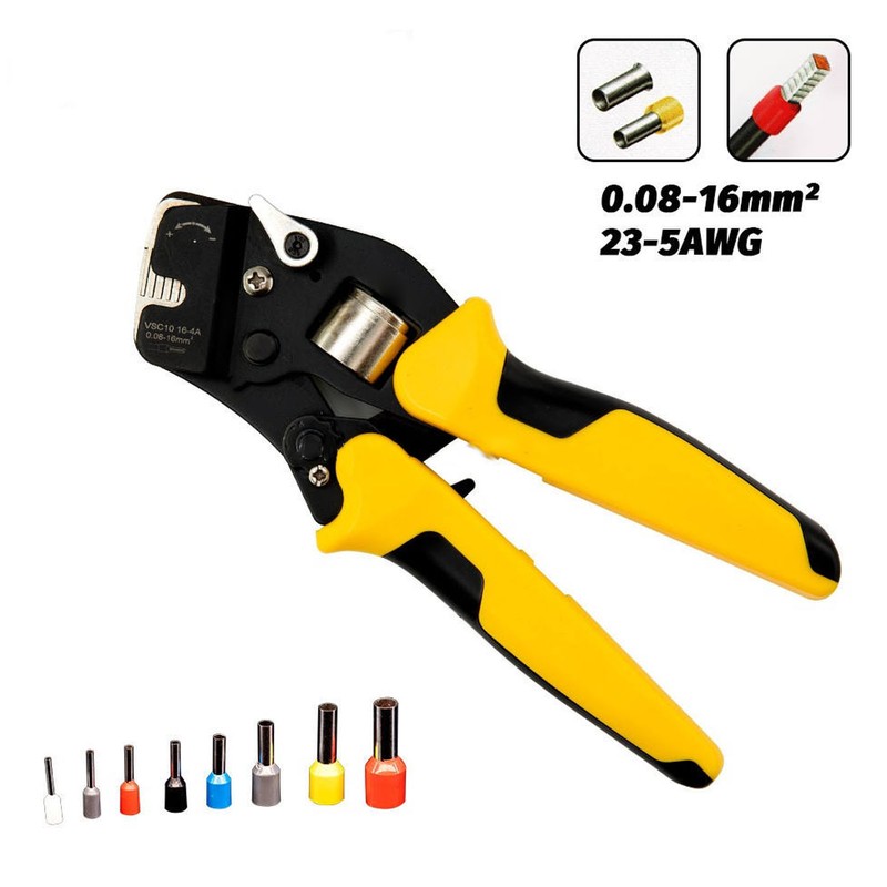 Ratcheting Wire Crimper Self Adjusting E Tube Manual Multifunction Crimping