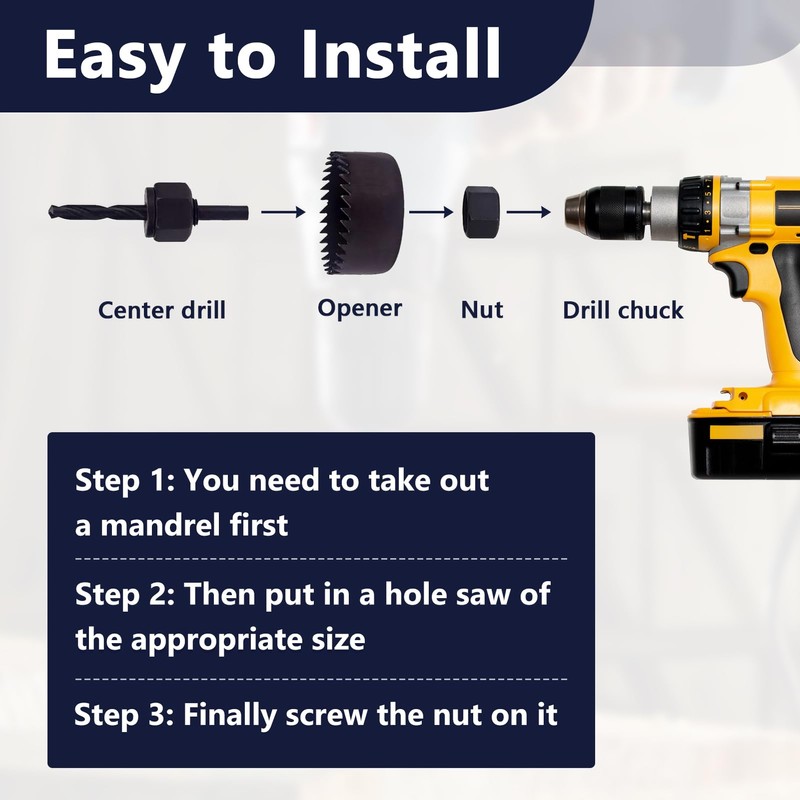 6 Pcs Hole Saw Cutter Kit, 3-5cm Hole Circular Drill