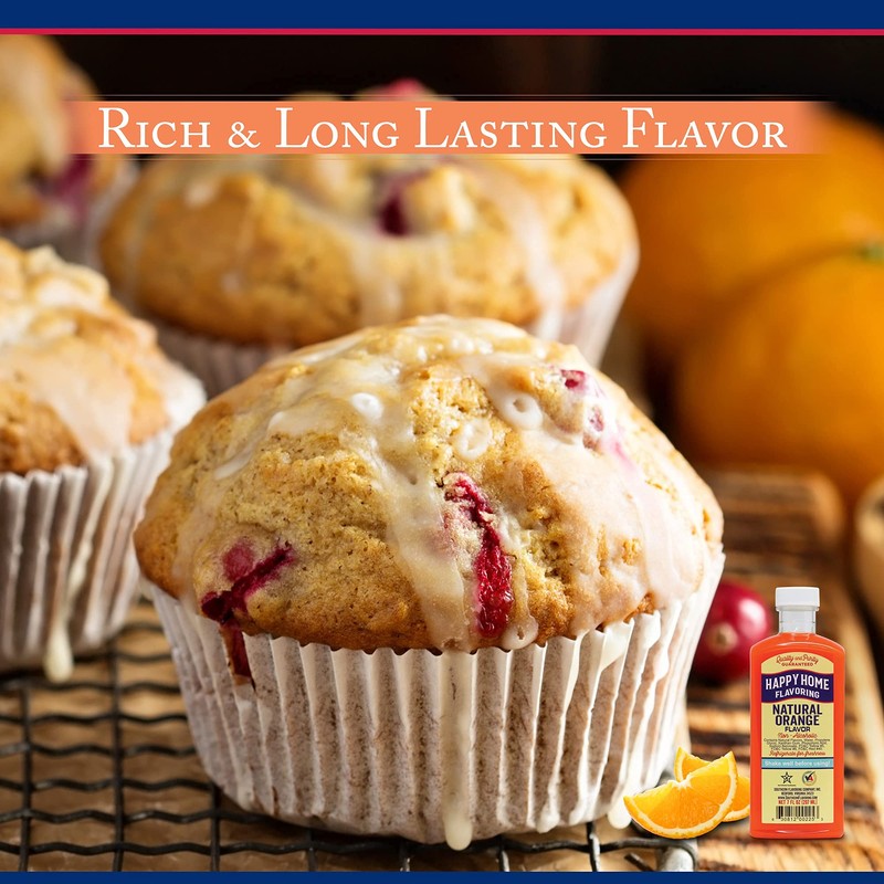 Happy Home Natural Orange Flavoring, Non-alcoholic, Certified Kosher, 7 oz