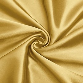 VACVELT Charmeuse Satin Fabric by The Yard, 60 Inch Wide Gold Satin Fabric Shiny & Soft Cloth Fabric, Silky Satin Fabric for Bridal Dress, Wedding Decorations, Crafts, Sewing, Draping (3 Yards)