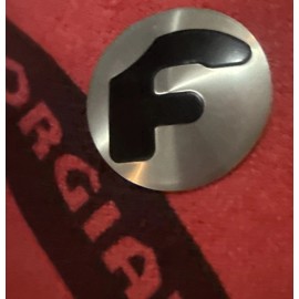 Forgiato (1) Forgiato center cap logo decal emblem sticker Chrome Black Diamanté F Logo