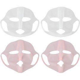 4 Piezas de Máscara Facial de Silicona Reutilizable Cubierta de Máscara Facial Envoltura Facial de Silicona Cubierta de Máscara Facial Hidratante Soporte de Máscara Facial de Silicona para Máscaras de