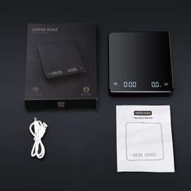 3kg/0.1g Digital Coffee Scale with Timer LED Screen Espresso Scales Rechargeable Electronic Kitchen Scale oz/ml/g High Precision Measuring Tools
