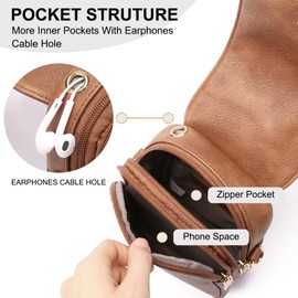 GAEKEAO Small Crossbody Bags for Women Cell Phone Shoulder Bag Vegan Leather Handbags with Adjustable Wide Strap