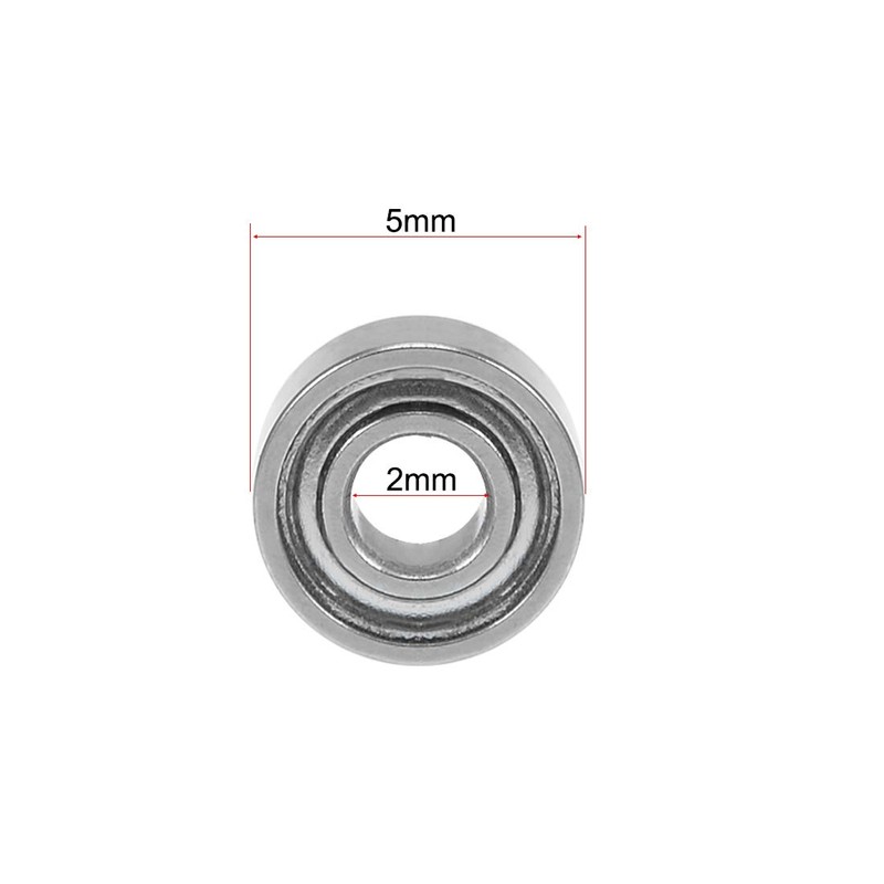 sourcing map MR52ZZ Deep Groove Ball Bearing 2x5x2.5mm Double Shielded