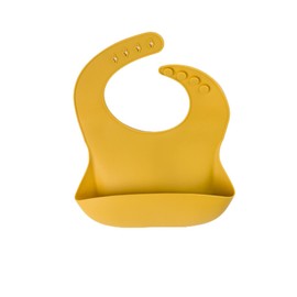 Babeehive Goods Baby Bib | Ultimate Convenience and Protection | Food-Grade Silicone | Lightweight, Flexible and Water-Resistant | Easy-To-Clean, Adjustable, and BPA-Free (Mustard)