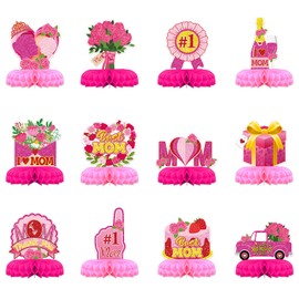 Decoración para fiesta del día de la madre, centro de mesa de panal, suministros para la mejor mamá de siempre, centro de mesa, decoración de mesa para cumpleaños, fiesta temática de madre, decoración