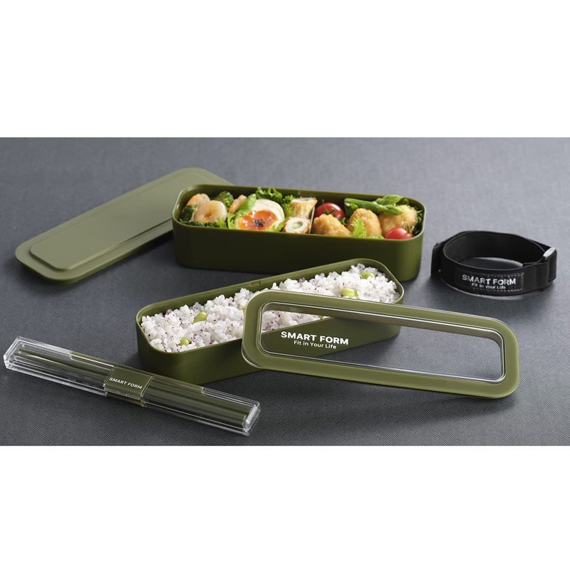 Iwasaki Industries B-1484 KN Lunch Box, 3-Way Slim, Easy Care,