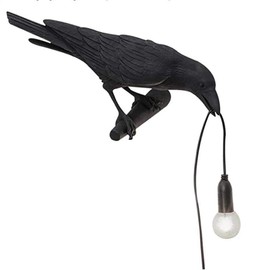 NorDiem Crow Wall Lamp, Unique Gothic Raven Birds Wall Sconce Light for Bedside Bedroom Living Room Farmhouse Decor (Left Black Wall Lamp)