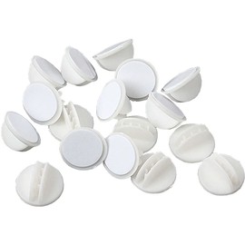 30 Pcs Plastic Sign Holders Mini Self-Adhesive Advertising Tag Card Clips Merchandise Sign Display Stands Price Label Tag Clips Holders (White)