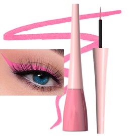 evpct 1Pcs Pink Liquid Eyeliner Makeup Waterproof Pink Eye Liners for Women, Eyes Wing Eyeliner Stamps Shapes Colored Eyeliner delineador de ojos a prueba de agua contra el agua blanco para ojos