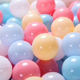 Heopeis Ball Pit Balls for Toddlers, 100 pcs Plastic Toy Balls for Kids, Macaron Pit Balls for Baby Toddler Birthday Christmas, Ball Pool Play Tent, Baby Kiddie Pool Water Toys, Party Decoration