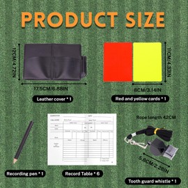Soccer Referee Card Sets,4 Pcs Football Red and Yellow Cards Coach Whistle with Wallet Scoresheets Pencil for Football Match,Football Match Soccer Game Referee Essentials