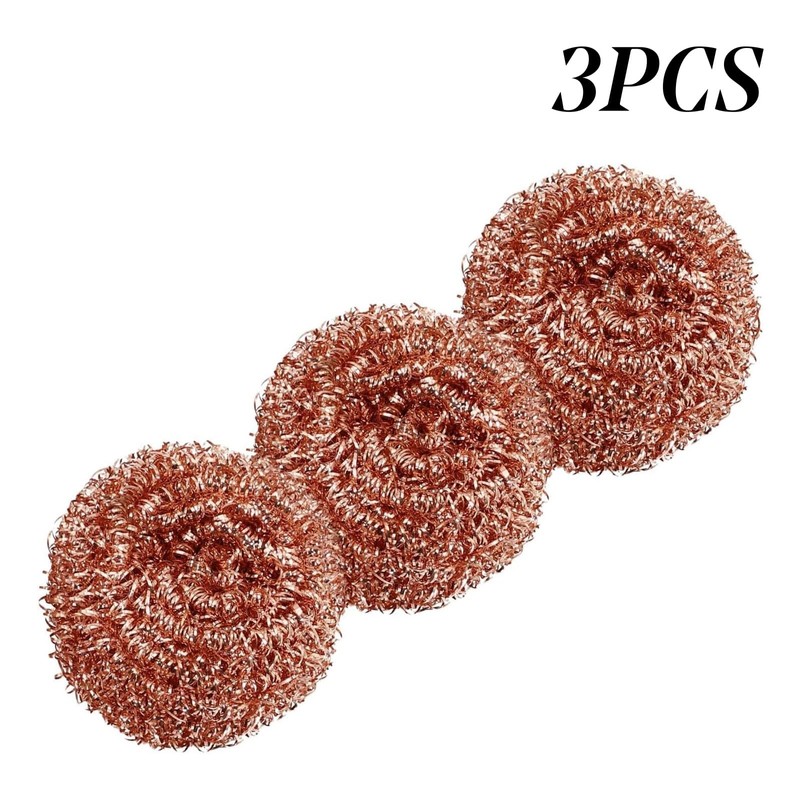 Recyclable Wire Metal Copper Scourer Pads 3 Pack - Spiral