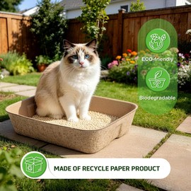Disposable Litter Boxes for Cats 8-Pack Extra Thick & Sturdy Box Eco-Friendly Cat Travel Cardboard Portable Kitty Litterbox Jumbo Litter Pans for Kitten Leakproof Sustainable for Indoor Outdoor Use