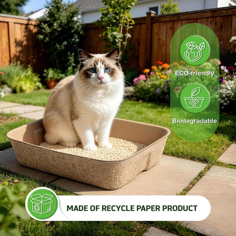 Disposable Litter Boxes for Cats 8-Pack Extra Thick & Sturdy