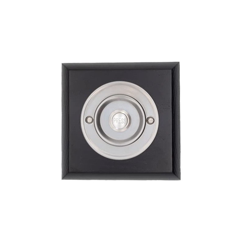 Modern Living Square Wireless Doorbell in Black Ash and Brushed