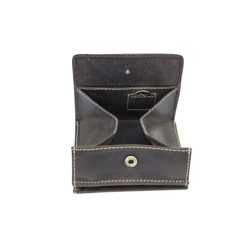 Leather Boxed Style wallet with Flower print and large coin