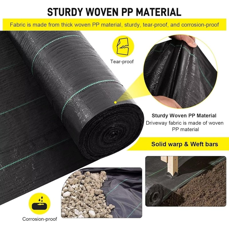 forimo Driveway Fabric, 13x65 ft Road Fabric Commercial Barrier Fabric,