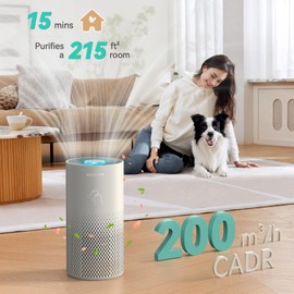 Afloia Air Purifiers for Home Pets, 5 Stage Filter Washable Pre Filter Air Cleaner Eliminator for Bedroom Large Room Up to 1780Ft², Remove Pet Fur Hair Dander Smoke Odor Dust Mold Pollen Allergen