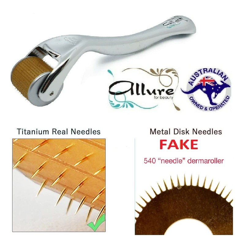 ALLURE DERMA ROLLER HAIR GROWTH PROMOTER 192 REAL INSERTED TITANIUM