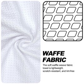 MAGOLFIN Magnetic Golf Towel with Carabiner Clip, Microfiber Waffle Design - Industrial Strength Magnet for Strong Hold to Golf Bags, Carts & Clubs - White