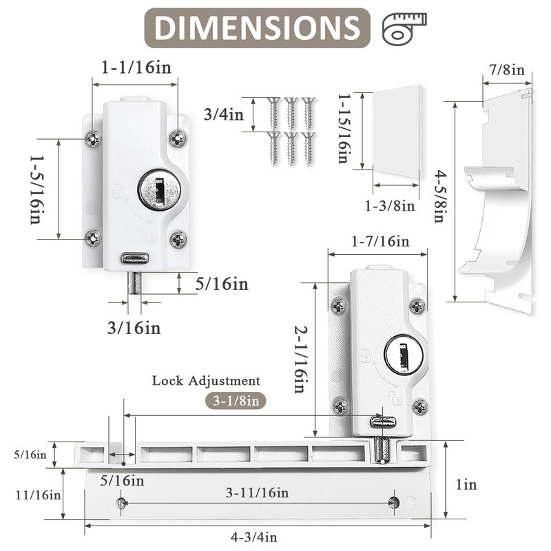 PILISPARK Patio Sliding Door Security Foot Lock Kick Lock with