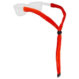 Chums Original Small Frame Cotton Retainer - Unisex Eyewear Keeper for Sunglasses & Glasses - Adjustable Fit, Washable & Made in USA (Small-End, Red Coral)