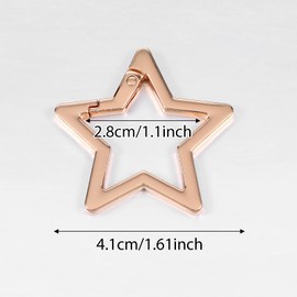 Ptwola 9 Pcs Star Shaped Stainless Steel Keychain Clip Carabiner Snap Hook Holder Zinc Alloy Carabiners Key Chain Ring Charms for Camping Hiking Fishing Wallet Purse Handbag Backpack Accessory