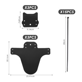 CVFRTT 3 Mountain Bike Fender Set, Mountain Bike Front Fender, Bicycle Fender, Rear And Front Fender, Front And Rear Fender Replacement