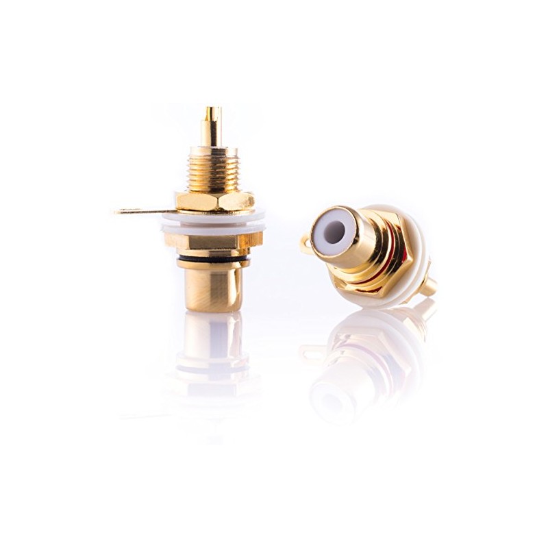 8 x Hifi Lab RCA Installation Socket 24 K Gold-Plated