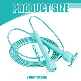 NHQZ Children's Skipping Rope, Rubber Twist Skipping Rope, 2.8 m, Pack of 1, blue, A