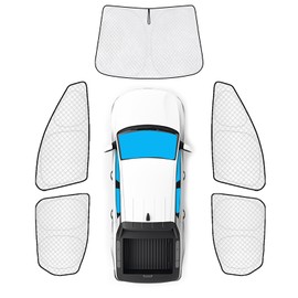 KMF 5pcs Thicken Car Sun Shades for Hyundai Santa Cruz 2022-2025 2026 Accessories, Car Window Covers Sunshade for Windshield Side Rear, Truck UV Block and Privacy Blackout for Camping