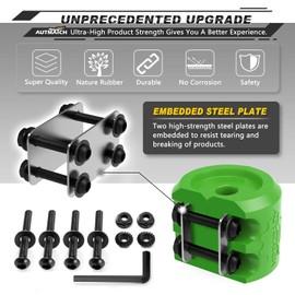 AUTMATCH Winch Cable Hook Stopper (1 Pack), Silicone Rubber Winch Stopper for Wire & Synthetic Rope, Winch Line ATV UTV, Shock Absorbent, Prevent Pulling Bounce and Abrasion, Green