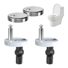 Generic Universal Toilet Seat Hinges 2 Pack, Modern Stainless Steel, Quick Release, Top Fix Metal Nuts for WC Toilet Blind Holes