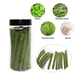 Ushopfun 20pcs Natural Timothy Hay Sticks,Guinea Pig Chinchilla Rabbits Chew Toys Small Animals Treats Bunny Toys,Timothy Grass Molar Sticks Good for Pets Rats Bunny Teeth Health