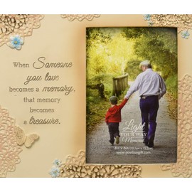 Pavilion Gift Company Treasured Memorial 4x6 Inch Picture Frame, Beige