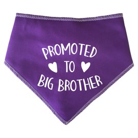 Spoilt Rotten Pets Purple Promoted To Big Brother Dog Bandana - For Dogs Baby Showers & Announcement Gender Reveal (S4 Ex Large Dog Husky, Alsatian & Chow)