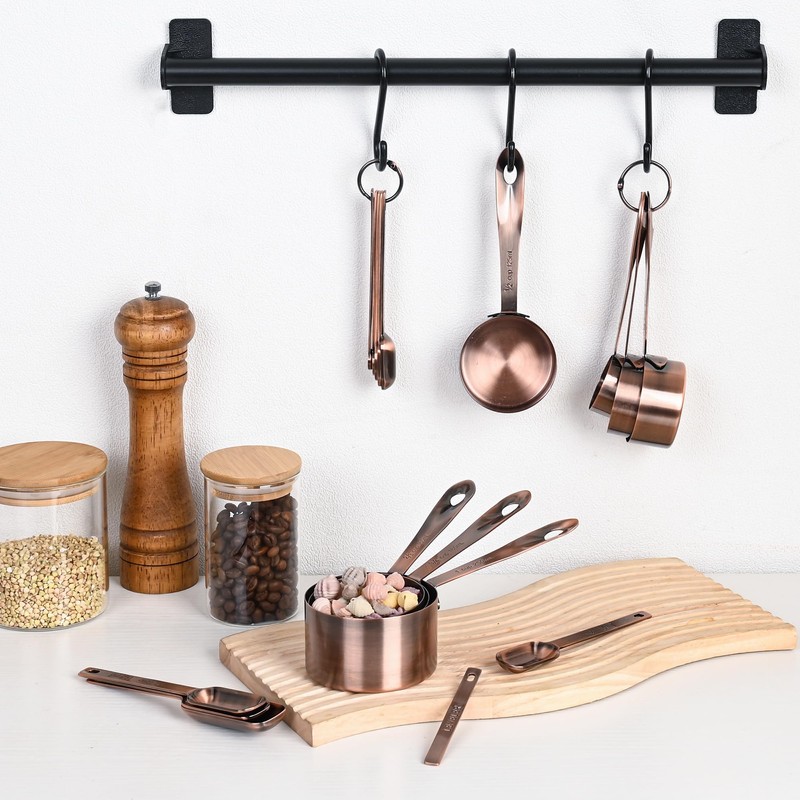 Nstezrne Copper Measuring Cups and Spoons Set 17 for Dry