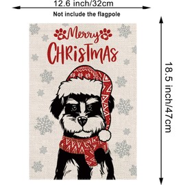 Seasonal Garden Flags Schnauzer Double Sided Flags Set of 11 Holiday Farmhouse Indoor Outdoor Yard Lawn Christmas Gifts Decorations 12.5x18 Inch