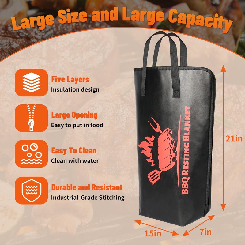 LuxDuo BBQ Blanket for Resting Meat,Blanket Reusable Grilling Meat Insulated