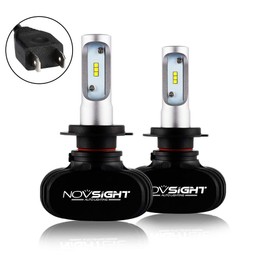 NOVSIGHT H7 LED Headlight/Fog Lamp, 8,000 LM (4,000 LM x 2), Model with CPS LED Chip, Compatible with 12 V Cars (Compatible with Hybrid Vehicles and EV Vehicles), Fanless Design, Noise-free, Easy