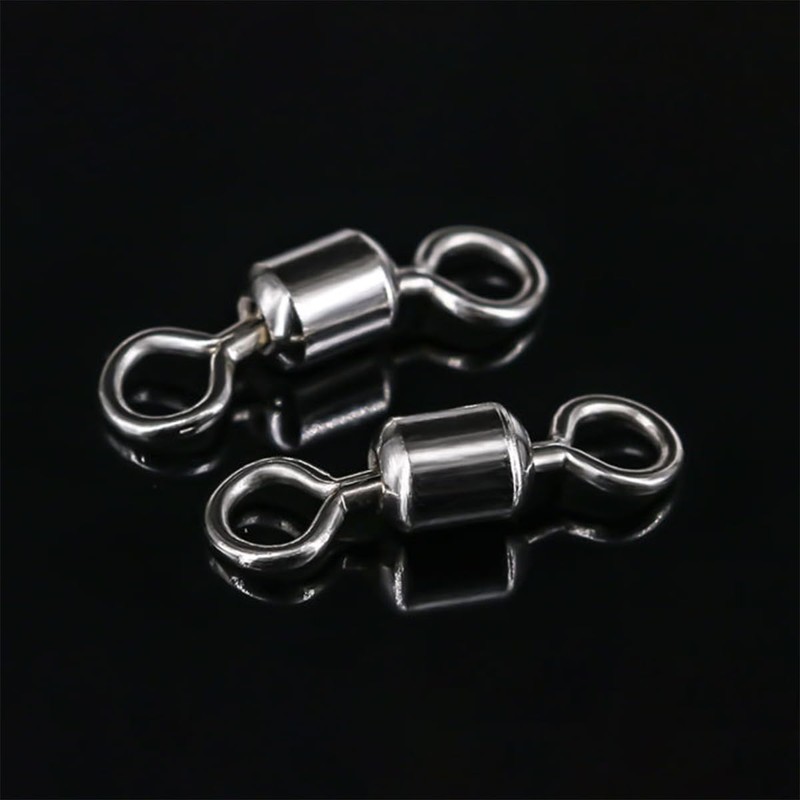 Ollud Fishing Tackle Rolling Swivel Black #14 50-Piece Set qb500186a01n0