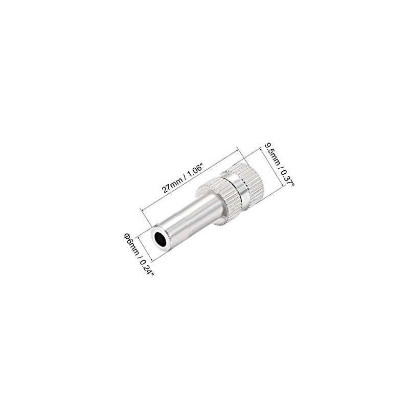sourcing map Brass Fog Nozzle for 6 mm Plug Connection